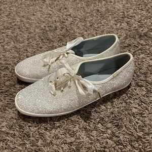 Keds Kate Spade Sparkly White Size 9.5